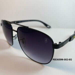 NEW/ RAY BAN RB3659M Ferrari Sunglasses Black Grey Gradient Lens Italy Made